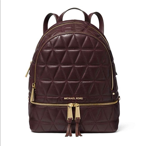 MICHAEL Michael Kors Handbags - Michael Kors Rhea Quilted Leather Backpack -Barolo